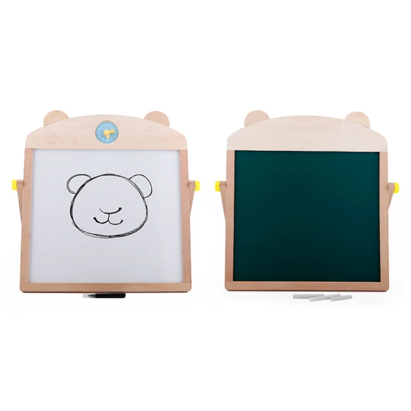 Wooden Double Sided Chalk Board Art Easel Magnetic Drawing Board Games Toys for Kids