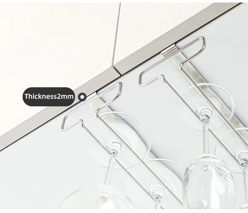 SHIMOYAMA 304 Stainless Steel Metal Wine Glass Cup Kitchen Bar Holder Hanger Under Cabinet Stemware Rack
