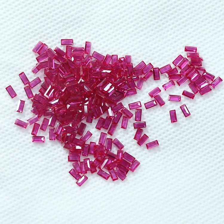 2x4mm baguette cut ruby stones