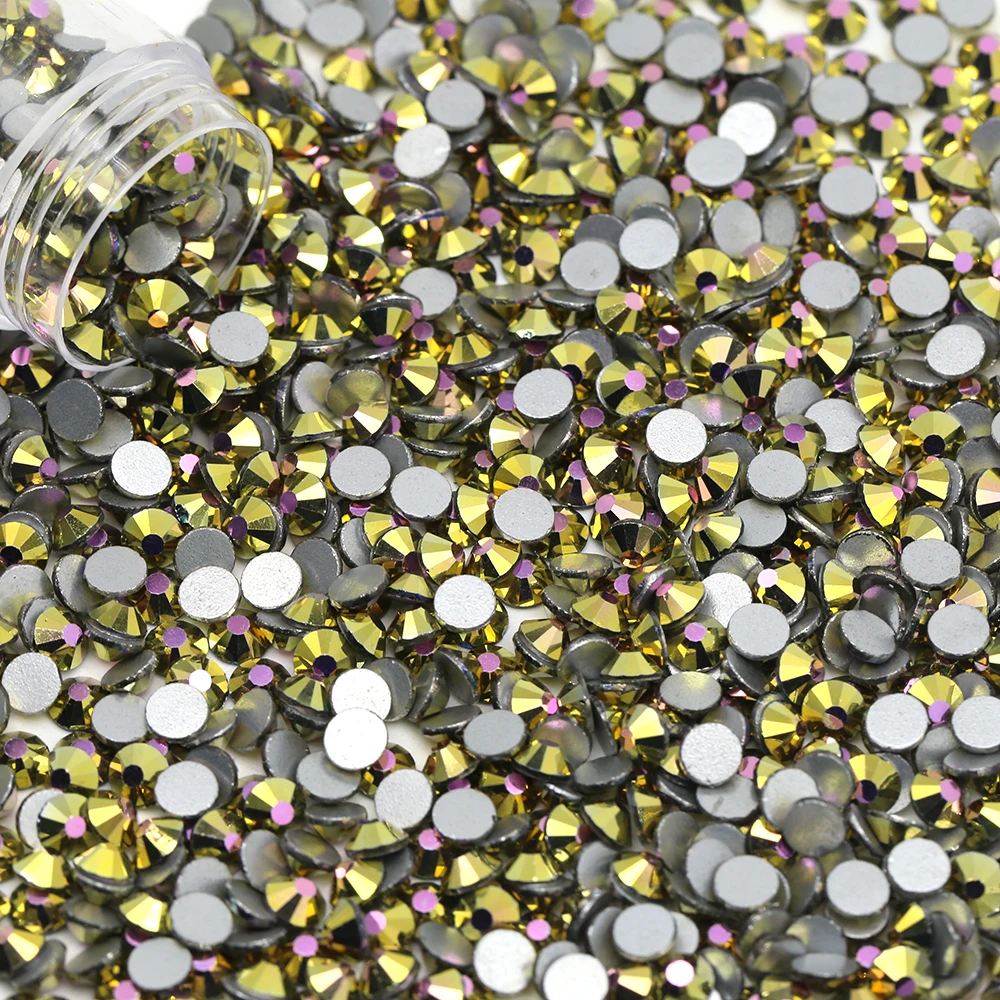 Wholesale SS6 SS8 SS10 SS6 SS20 SS30 Colorful Ghost Light Crystal Strass Non Hotfix Glass Stones Flatback Rhinestones