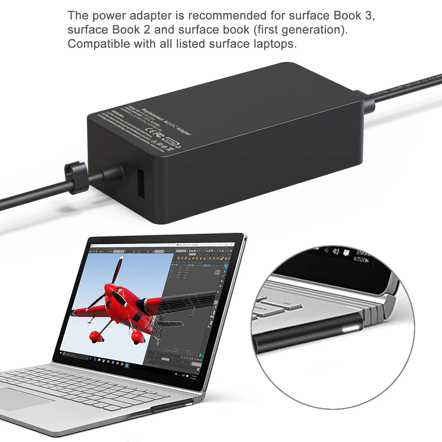 127W 15V 8A переменного тока ноутбук адаптер переменного тока с выходом 5v 1.5a usb порт зарядное устройство для ноутбука адаптер переменного тока для microsoft surface