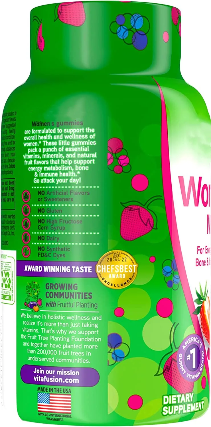 Vitamin Gummies, Berry Flavored Daily Vitamins for Women With Vitamins A, C, D, E, B-6 and B-12,  75 Days Supply, 150 Count