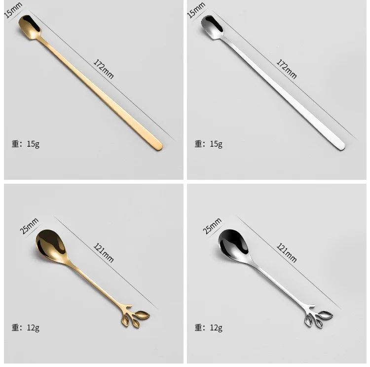 Manufacturer cheap stainless steel tableware creative golden stainless steel fruit fork spoon