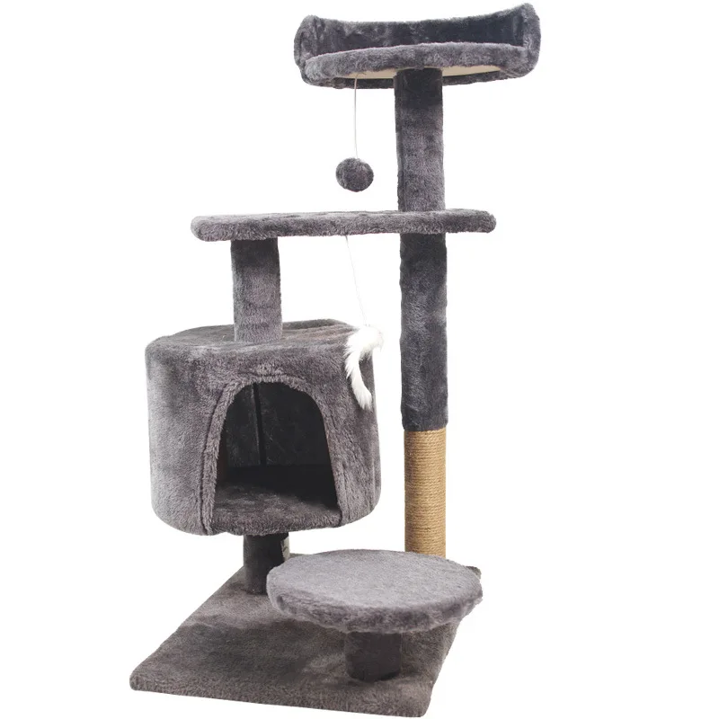Hot Sale Toy Cat tower Indoor Pet Furniture Luxury Wooden Cat Condo Sisal Climbing Post Cat Tree