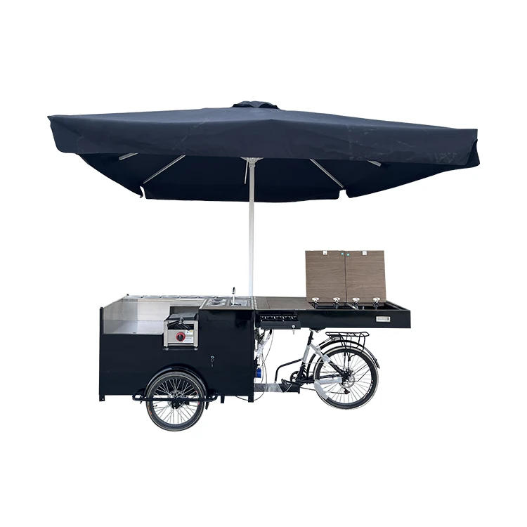 Custom Logo Hot Dog Cart Vendors Crepe Food Cooking Bike Tricycle
