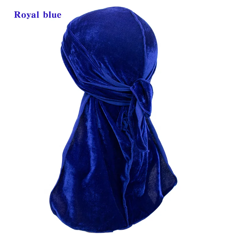 Hot seller  Plush durag velour hood hats Velvet Durags for man