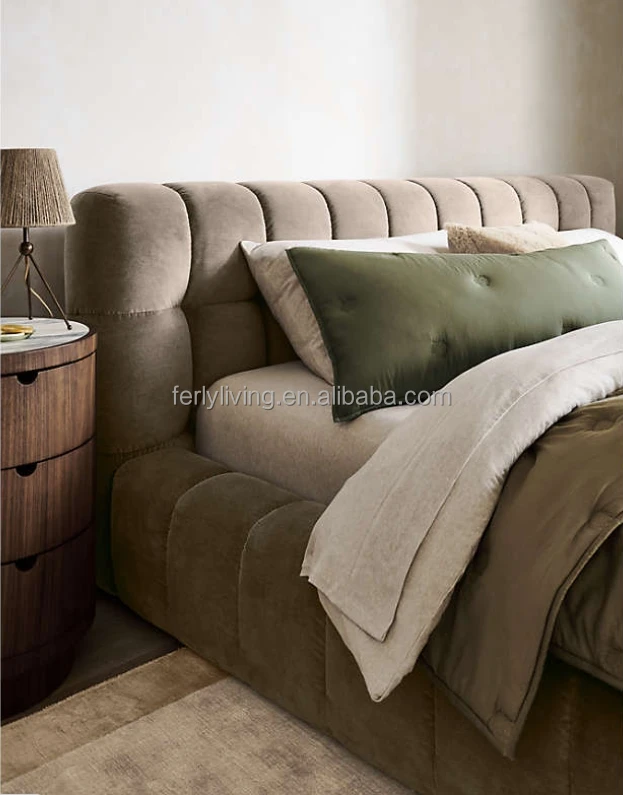 FERLY Hot Selling Bedroom Furniture Wooden King Size Bed Double Bed Furniture Bedroom Sets Modern Luxury King Size Bed