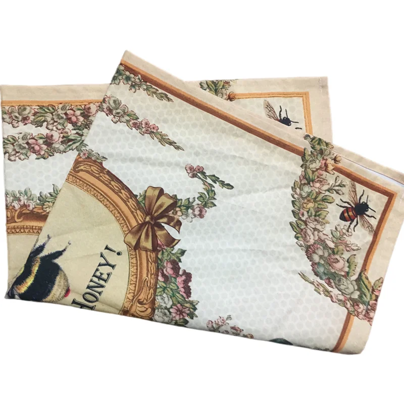 Eco-Friendly Paperless Cotton Kitchen Tea Towel linen multi-use personalized waffle weave sublimation digital printing tea towel
