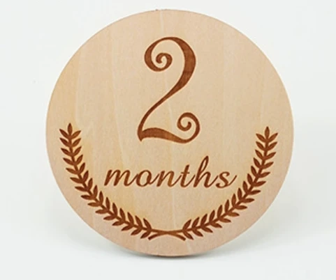 Wooden baby Month Card Milestone Card Newborn anniversary card