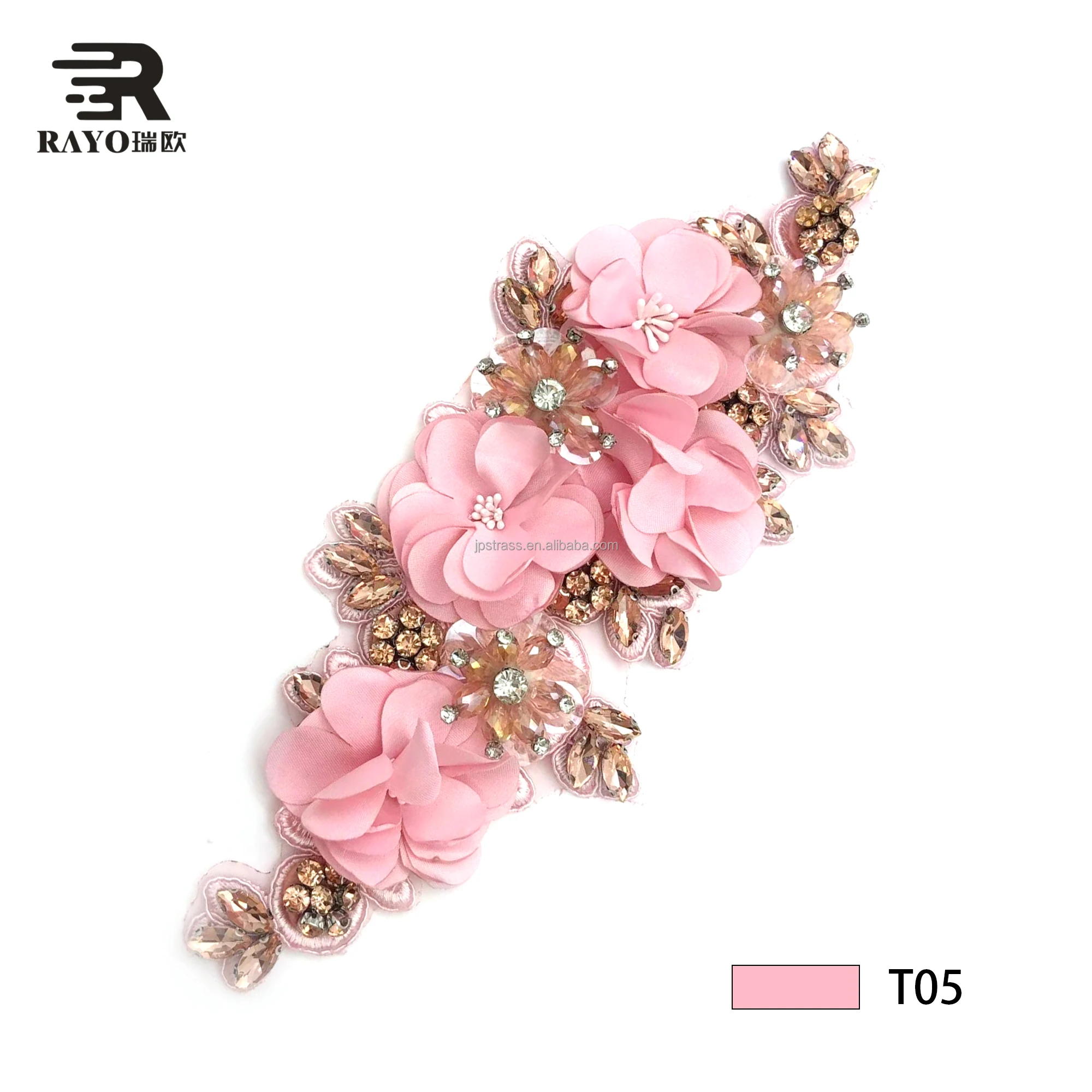 Applique Flower Patches Design Dress Sew On Handmade Rhinestone Fabric Sequin Mesh Beads Bag Bodice Patch Embroidery