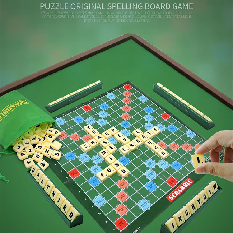 New Learn English Word Intelligent Plastic Scrabbles Board Game Pop spelling  vocabulary game Educational learning toy for kids