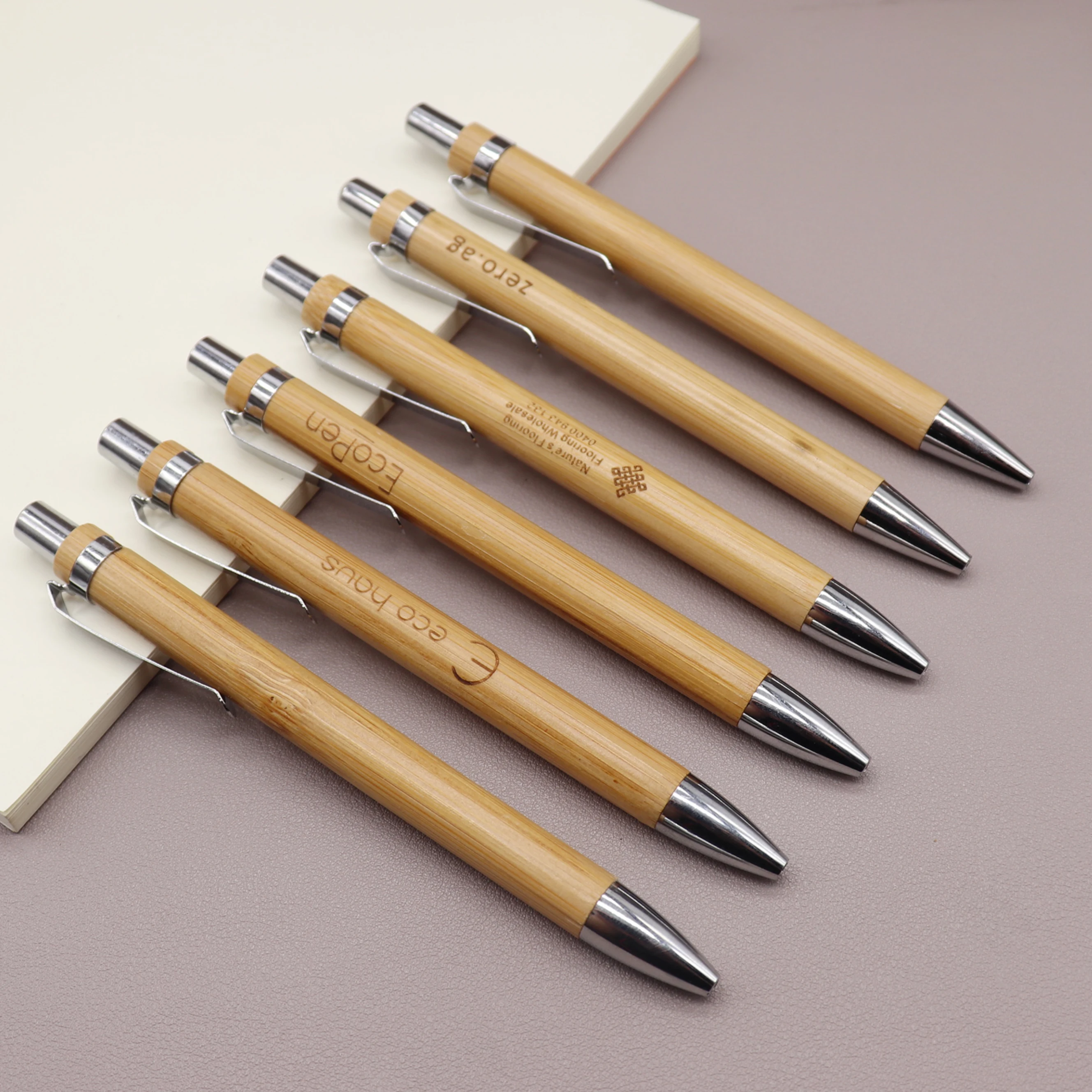Wholesale Gift Promotional manufacture Bamboo Pens with custom high quality pen for office