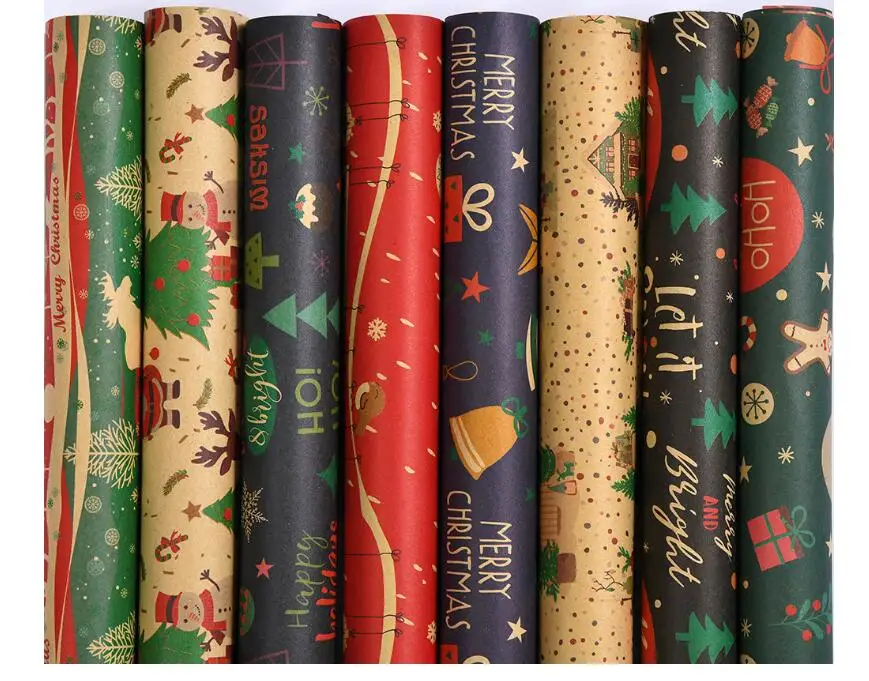 Wholesale Gift packing paper roll Christmas custom gift wrapping paper