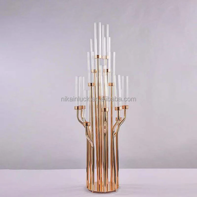 Wedding Candelabra Candle Holder Tree Gold Centerpieces for Wedding Table Decoration