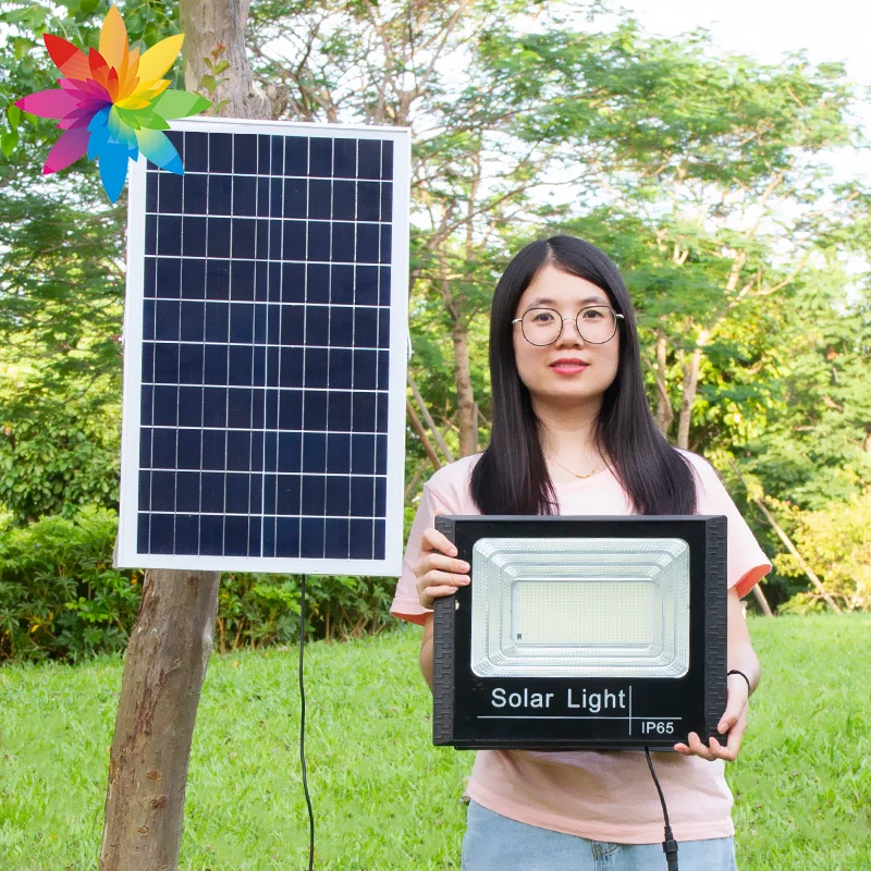 HUAPAI Zhongshan Factory Waterproof Ip65 Outdoor 25watt 40watt 60watt 100watt 200watt LED Solar Garden Flood Lamp