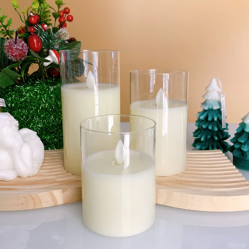 LED Electronic Candle Simulation Plastic Smokeless Cup Wax White Christmas Birthday Wedding Atmosphere Arrangement Candle Light