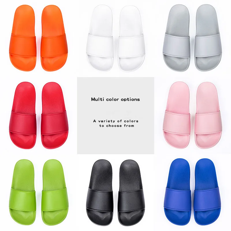 Unisex summer flat sandals shoes wholesale customized flip flop pvc slides slippers for home beach women men use