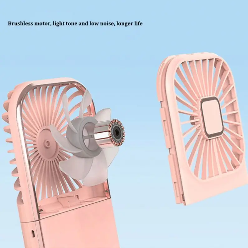 Portable Mini Handheld Fan Mini Fan With Battery Digital Display Electric  Usb Mini Wearable Fan