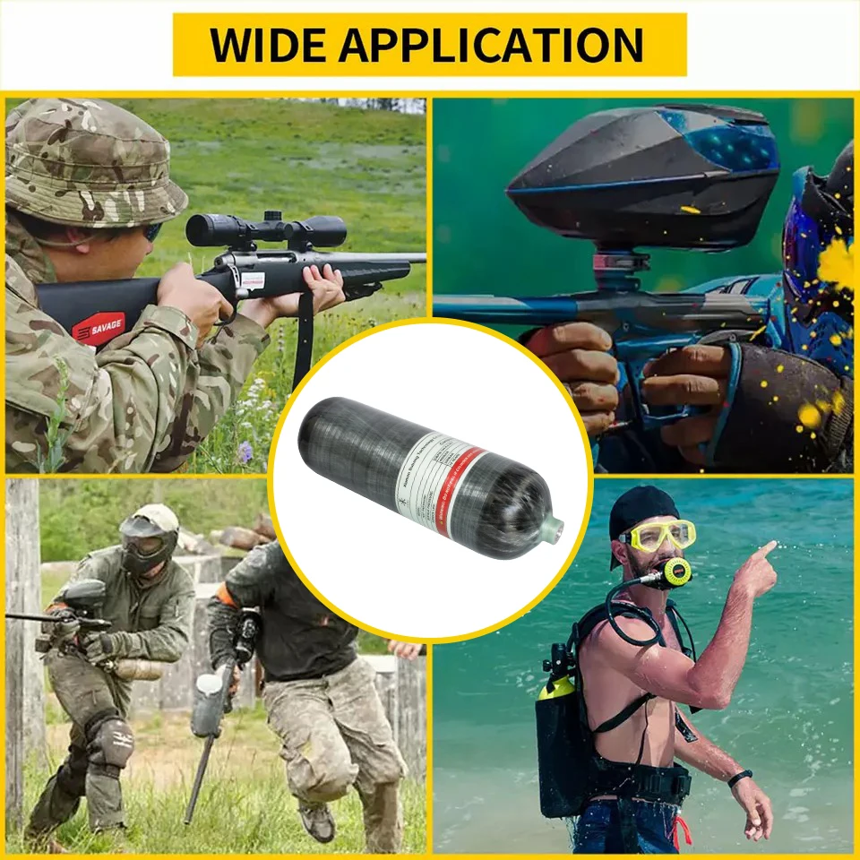 TUXING 6.8L High Pressure Tank HPA Air Bottle M18*1.5 Carbon Fiber 4500psi 30mpa 300bar PCP Air Tank With Filling Station Valve