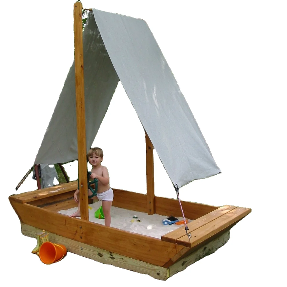 Wood Pirate Sandpit Boat For Toddlers On Sale Hot Sale Wood Pirate Sand Boat For Baby Kids To Play