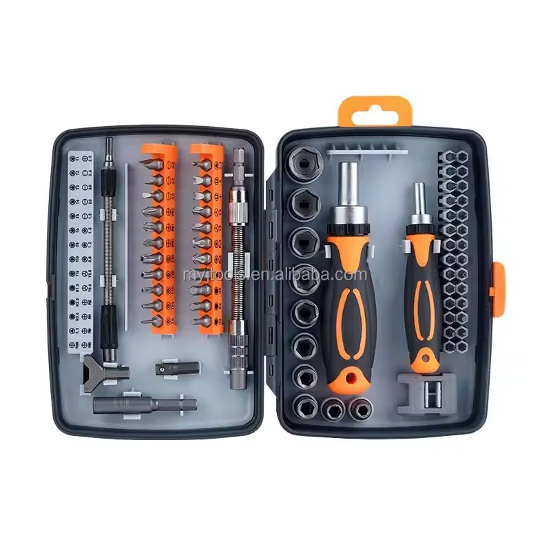 68Pcs Precision Ratchet Screwdriver Set Magnetic Slotted Phillips Screwdriver Bits Length Adjustable Repair Hand Tool