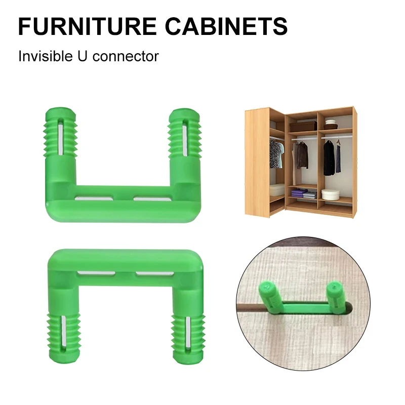 Cabinet Wood Fastener 2 in 1 Plastic Furniture Invisible Connectors Fitting Connecting