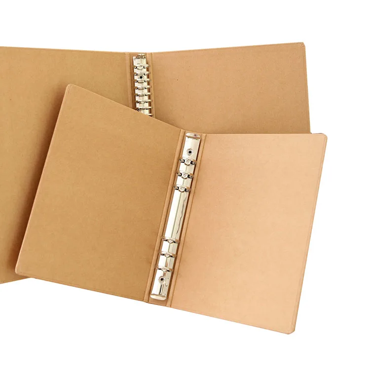 Office Supplies Custom Kraft Paper Binder 4/6/9 Hole Ring Binder Folder