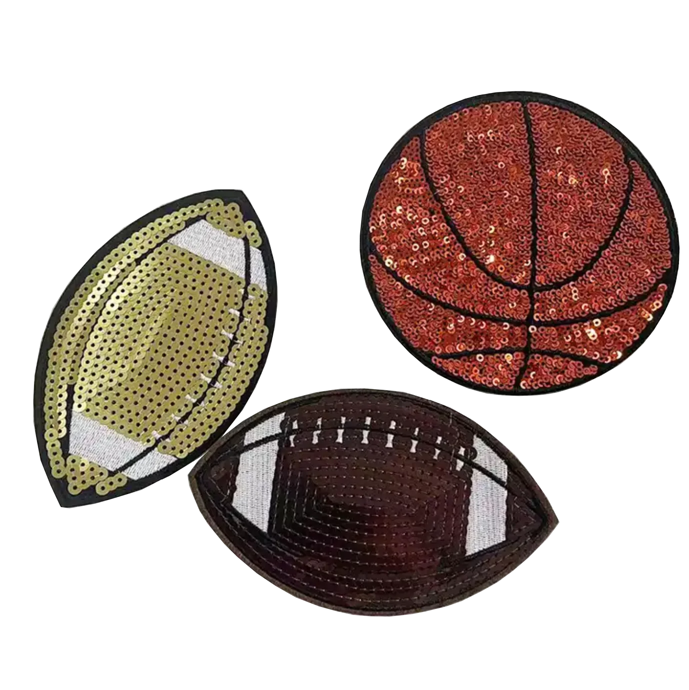 Wholesale American Sports Rugby Sequin Custom Patches Sew on Iron on Embroidered Patches for Clothing