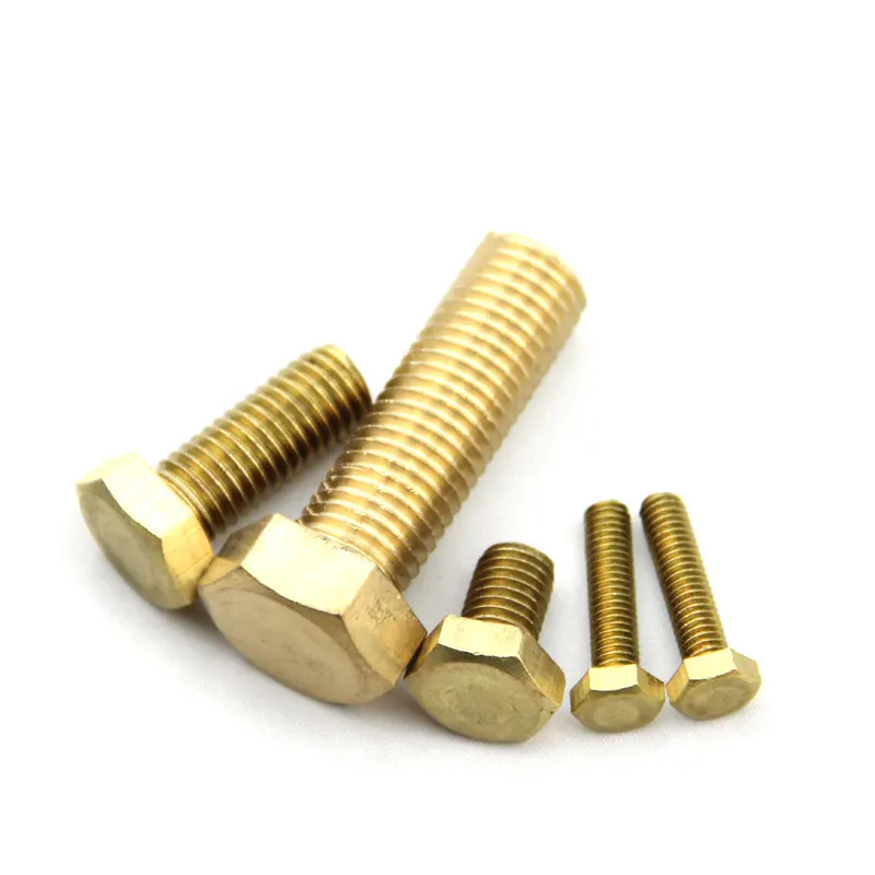 Hexagonal Copper Bolt M10 Metal Brass Copper Hex Bolt Din933 High Quality M10 Binding Tiny Brass Screws