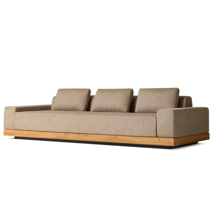 Factory Price Teak Furniture Balcony Patio Garden Sets Outdoor Sofas Furniture Solid Wooden 2 Seats 3 Seats Outdoor Sofa