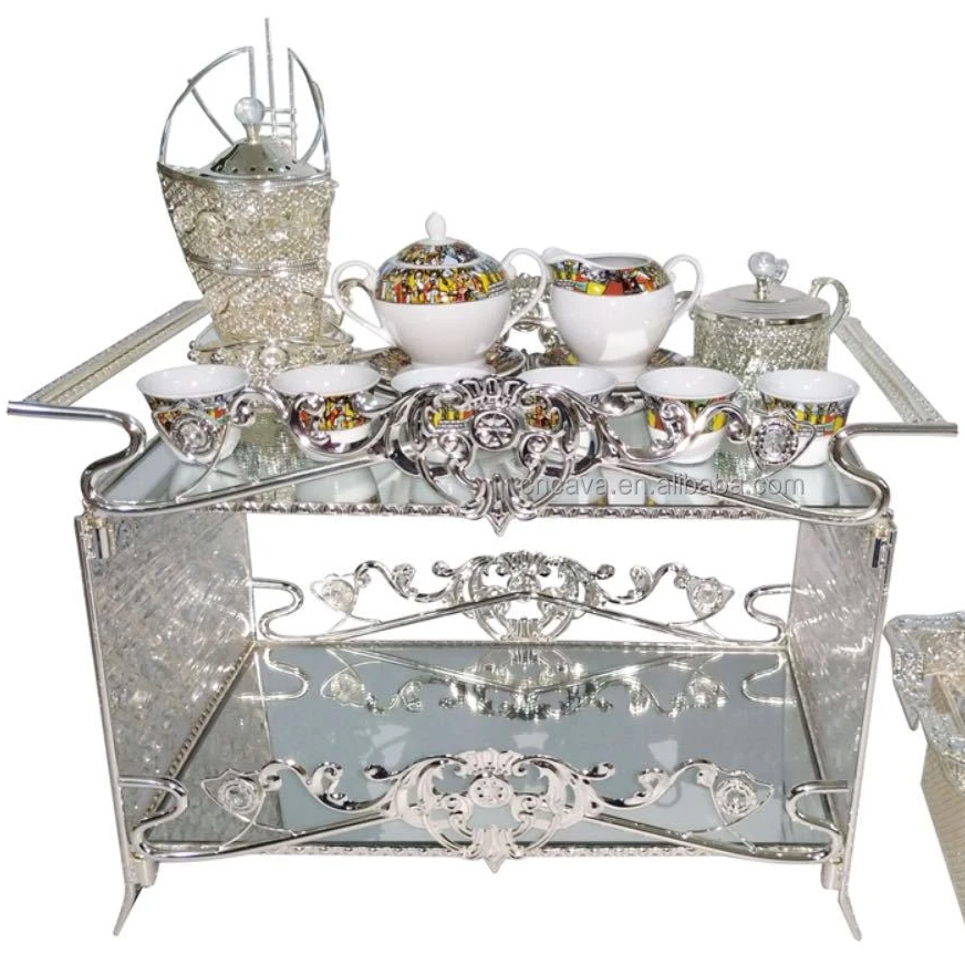 2021 new arrival habesha ethiopian metal coffee rekebot table set with cups