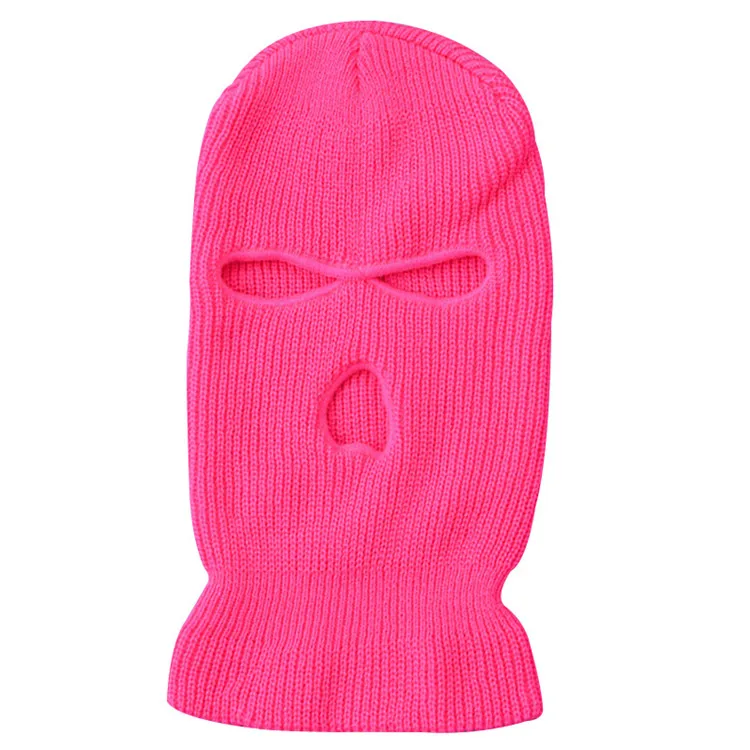 Adult Full Face Skimask Knit Neon Balaclava Custom Face Ski Mask Beanie Three Hole Winter Hats