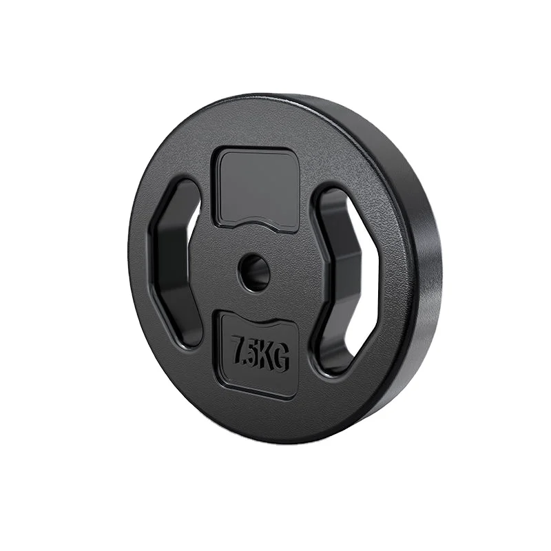 Wholesale Cement Sand Filled PE Coated Weight Plates 2 Grip Handles Weight Plates Barbell Cement Bumper