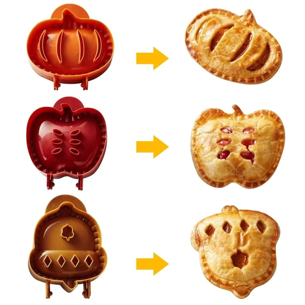 Multi-Function Christmas Fall Hand Pie Apple Pie Cookie Cutter Dough Press Molds Tool Set Of 3