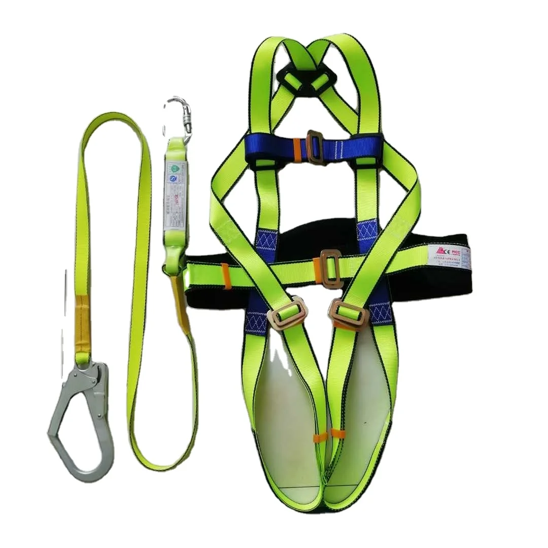 Work positioning safety harness lanyard adjustable lanyard