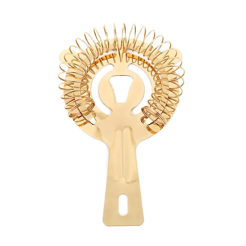 9-piece Set Gold Stainless Steel Bartending Tools Bar Boston Shaker Cocktail Kit with Wooden Holder Rack for Home & Bar