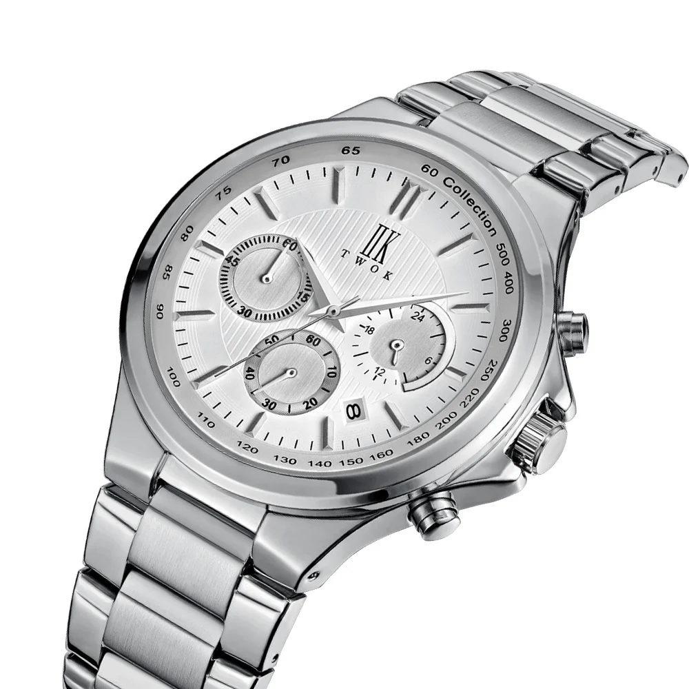 Top 2019 Luxury Chronograph Water Proof Stainless Steel Watches Wrist Quartz Watch For Men