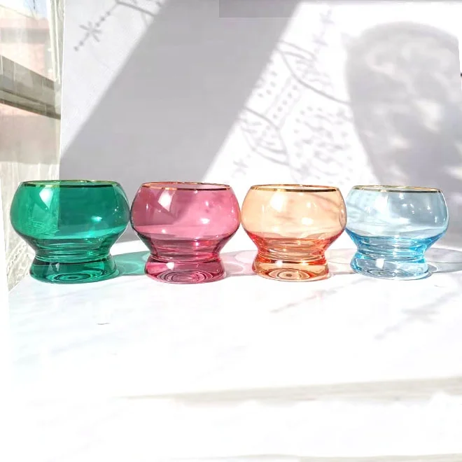 Round Goblet Martini Wine Glass Bar Glassware Cocktail Glasses Creative cold drink milk cup Individual Ice Cream Cup