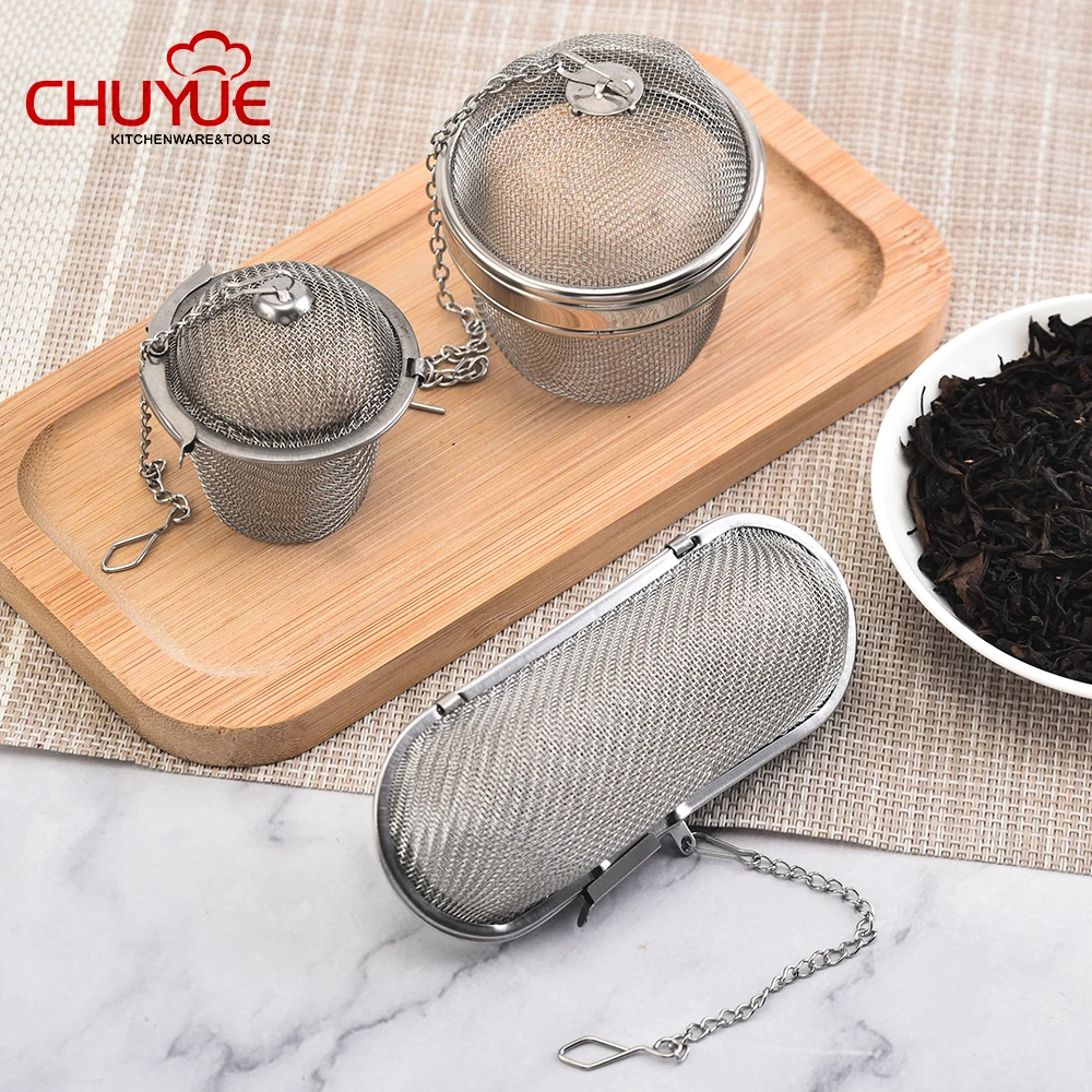 304 Stainless Steel Tea Ball Set with Fine Mesh Thickened Chain Link Tea Infuser Strainer
