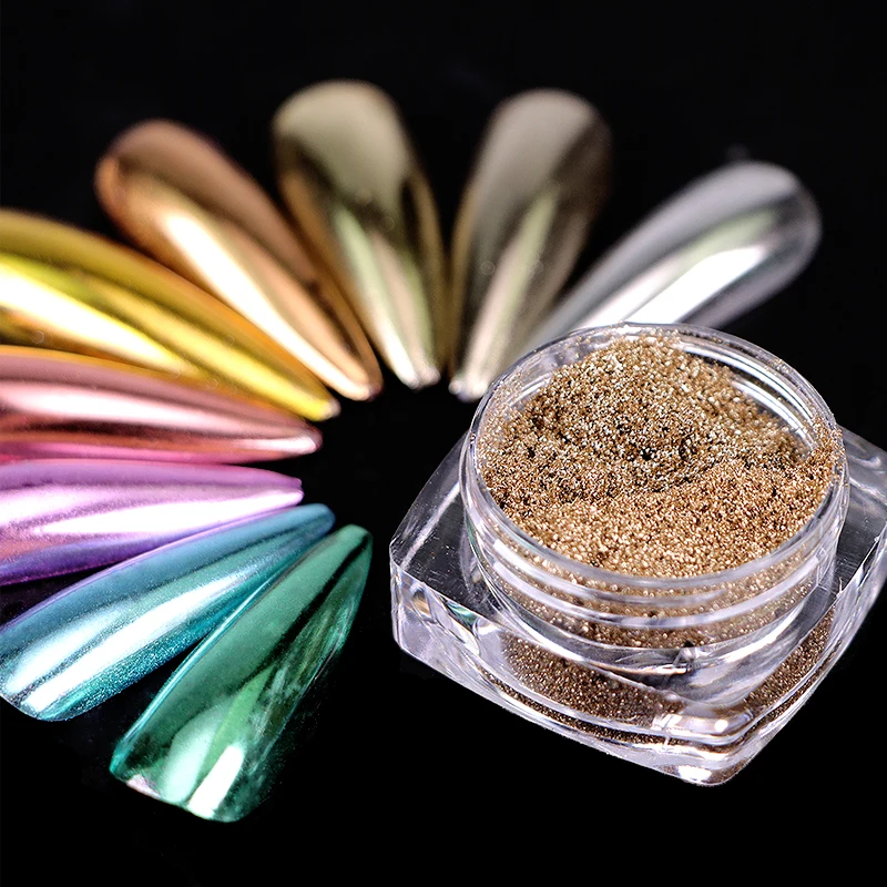 Metallic Effect Mirror Powder Chrome Pigment Powder For Nails Manicures