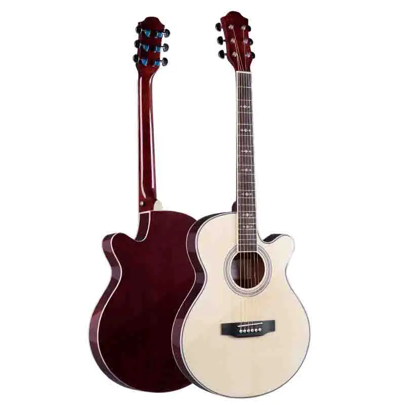 Direct factory wholesale price  music 40 inch slim acoustic guitar think body acoustic guitarra spruce top sapele back