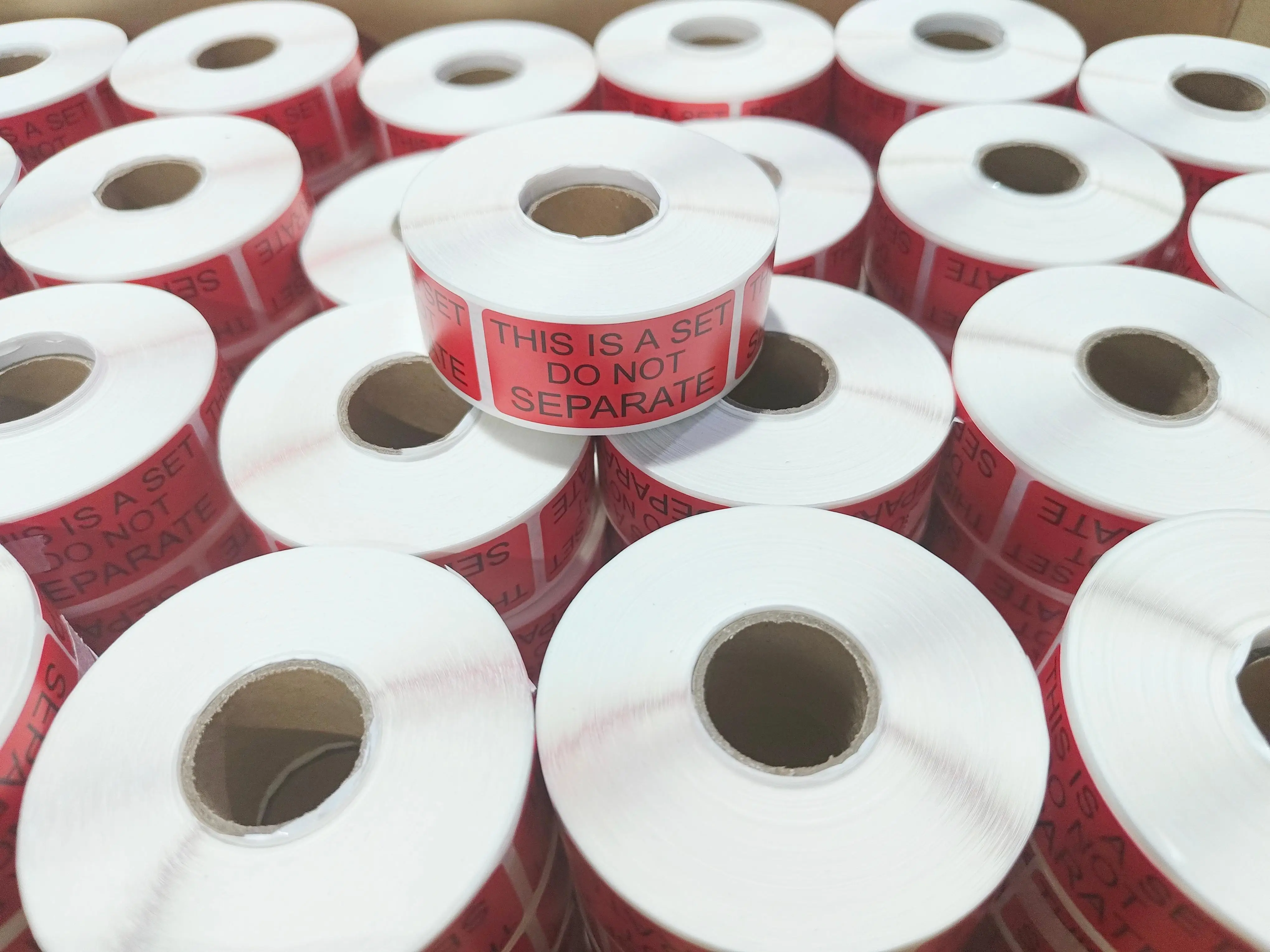 Dark Red Warning Label This Is a Set Do Not Separate Fluorescent Red FBA Packing Labels Permanent Adhesive Shipping Labels