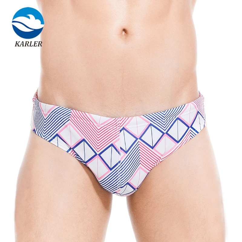Karler Swimwear Manufacturing Custom Made Private Label Solid Color Digital Sublimation Screen Print Mens Male Swim Brief