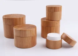 Empty 10ml Cosmetic Glass Bamboo Jar