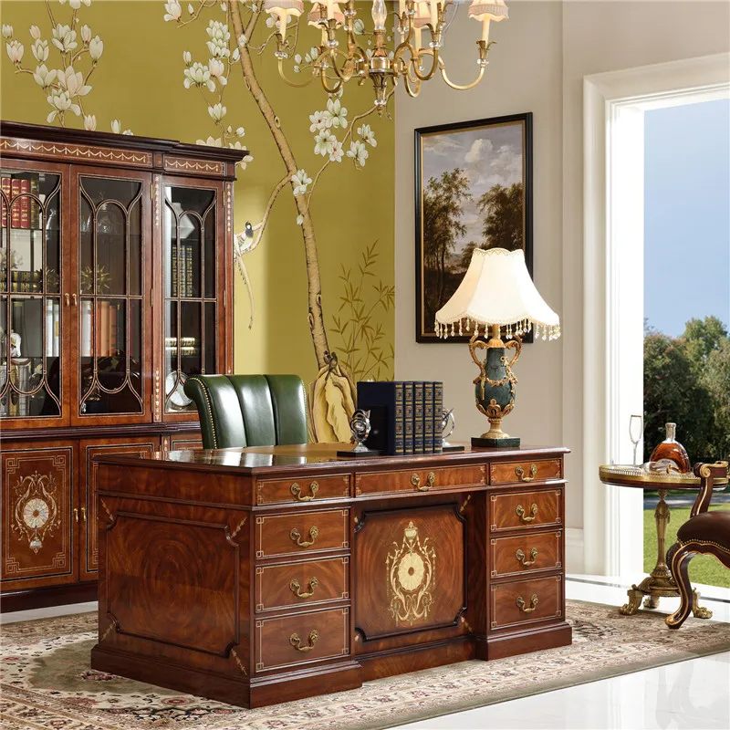 Luxury Antique Executive Desk Wooden Office Furniture