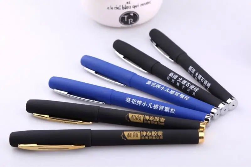 Neutral Pen Custom Stamping Advertising Pen Printing LOGO Gift Black Water Business Metal Gel Ink Pen