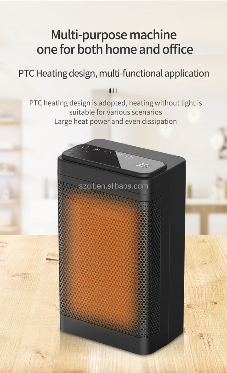 Portable 1500W 3 Gears Heater Rechargeable Space Heater Fan PTC Personal Desk Warm Heater for Home Dormitory