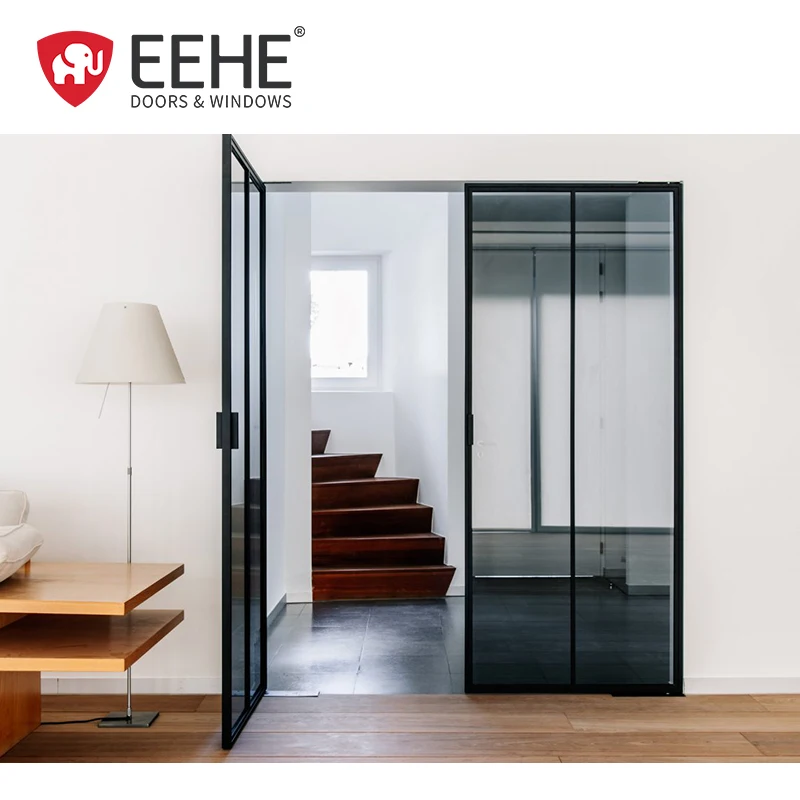 180 degree interior glass hinge swing door storefront door