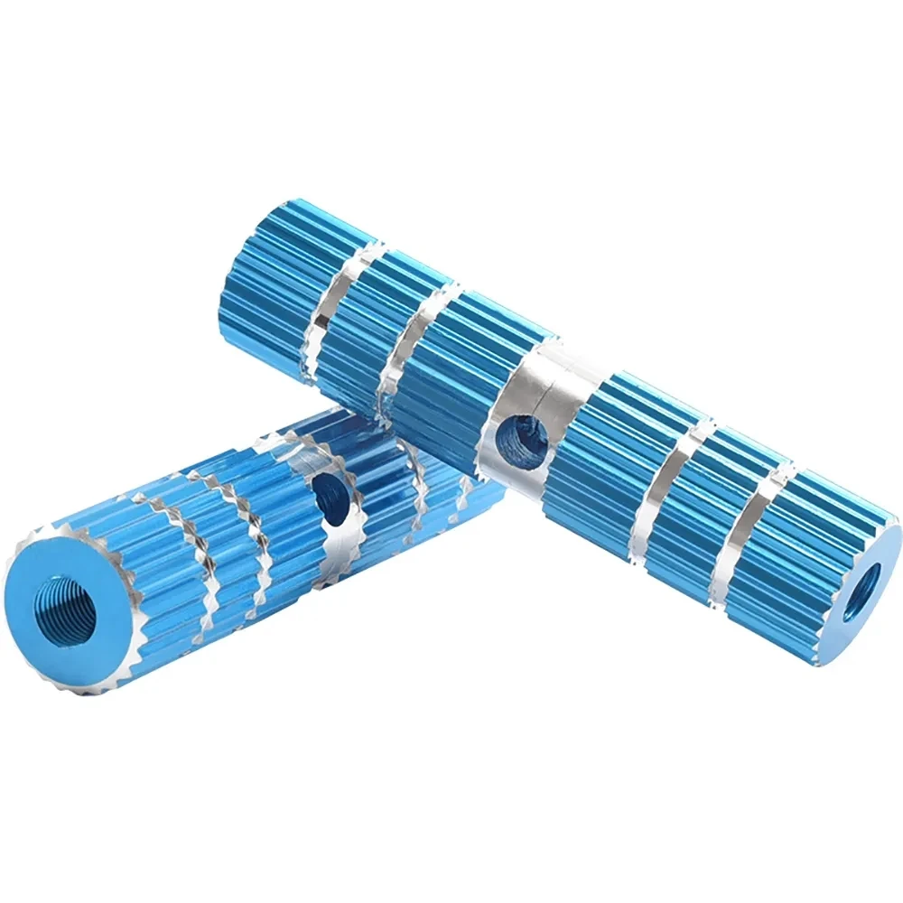 2x For MTB BMX Bike Bicycle Axle Pedal Alloy Foot Stunt Peg Footrest-Lever Cylinder Grip Anti-Slip Front Rear Axle Foot Pick