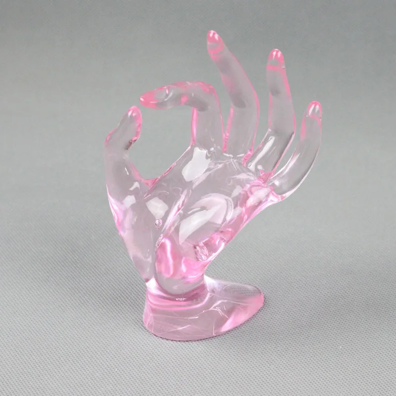 2024 High-Grade Plastic Hand Mannequin OK Gesture Display Rings Bracelet Mannequins Model Hand White Black Female For Jewelry